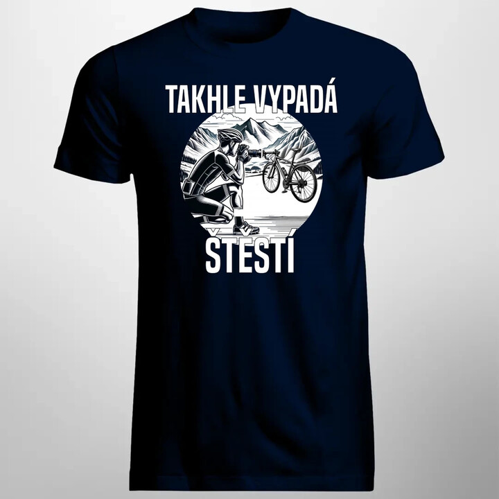 Takhle vypadá štěstí -  cyklista - pánské tričko s potiskem