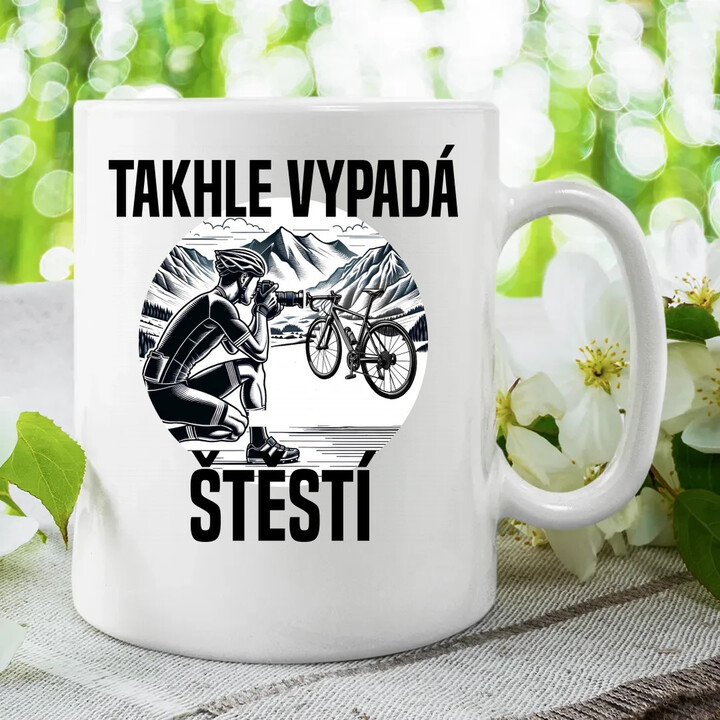 Takhle vypadá štěstí -  cyklista - hrnek s potiskem