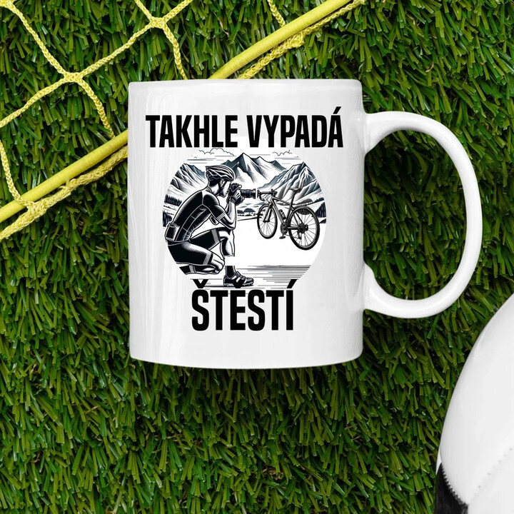 Takhle vypadá štěstí -  cyklista - hrnek s potiskem
