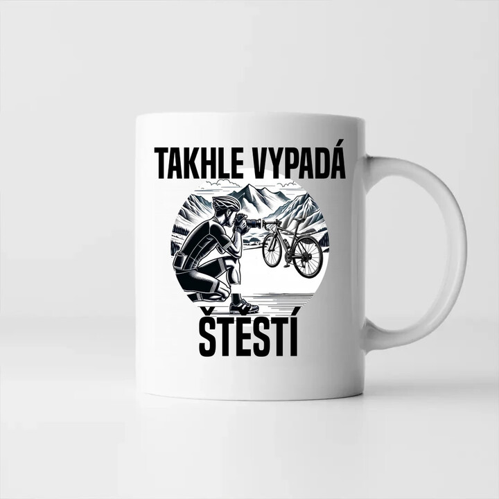 Takhle vypadá štěstí -  cyklista - hrnek s potiskem