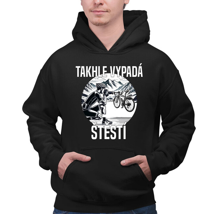 Takhle vypadá štěstí -  cyklista - pánská mikina s potiskem