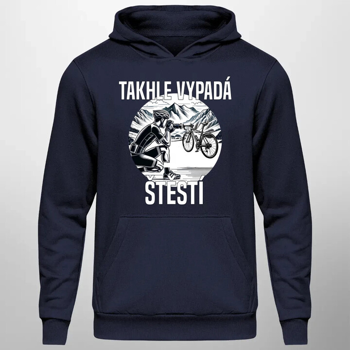 Takhle vypadá štěstí -  cyklista - pánská mikina s potiskem