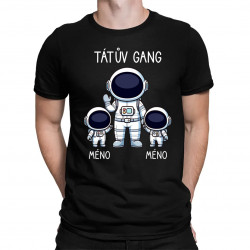 Tátův Gang - dvě děti - pánské tričko s potiskem - personalizovaný produkt