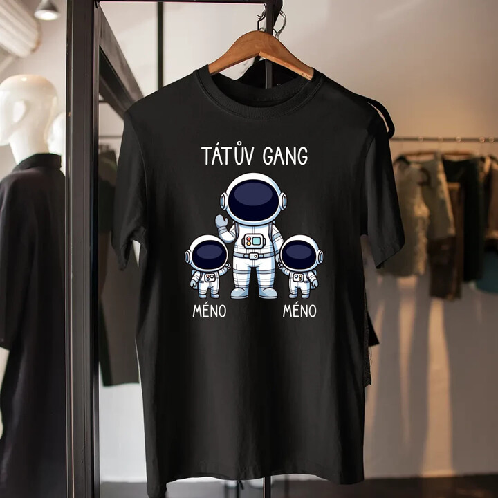 Tátův Gang - dvě děti - pánské tričko s potiskem - personalizovaný produkt