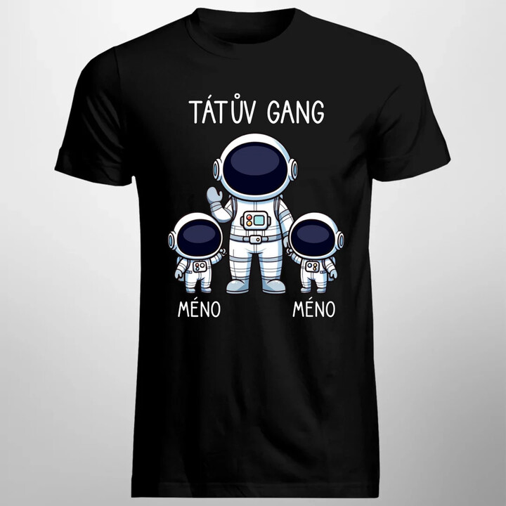 Tátův Gang - dvě děti - pánské tričko s potiskem - personalizovaný produkt