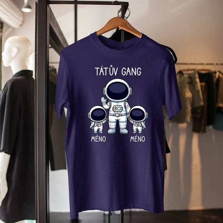 Tátův Gang - dvě děti - pánské tričko s potiskem - personalizovaný produkt