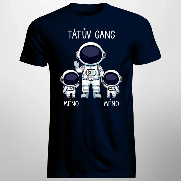 Tátův Gang - dvě děti - pánské tričko s potiskem - personalizovaný produkt