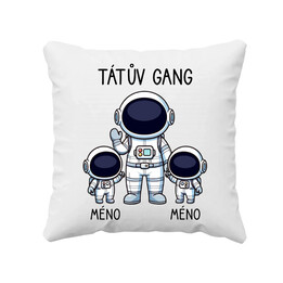 Tátův Gang - dvě děti - polštář s potiskem - personalizovaný produkt