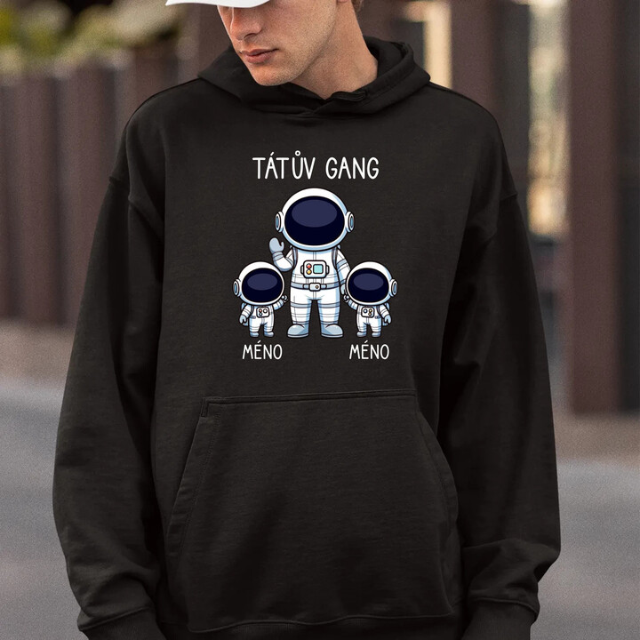 Tátův Gang - dvě děti - pánská mikina s potiskem - personalizovaný produkt