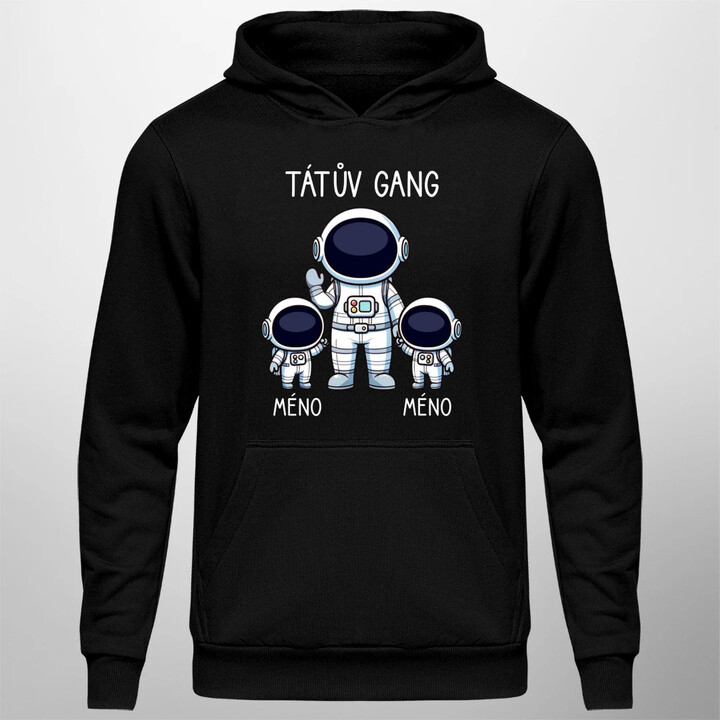 Tátův Gang - dvě děti - pánská mikina s potiskem - personalizovaný produkt