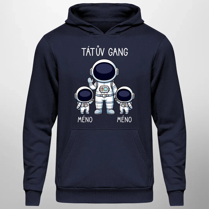 Tátův Gang - dvě děti - pánská mikina s potiskem - personalizovaný produkt
