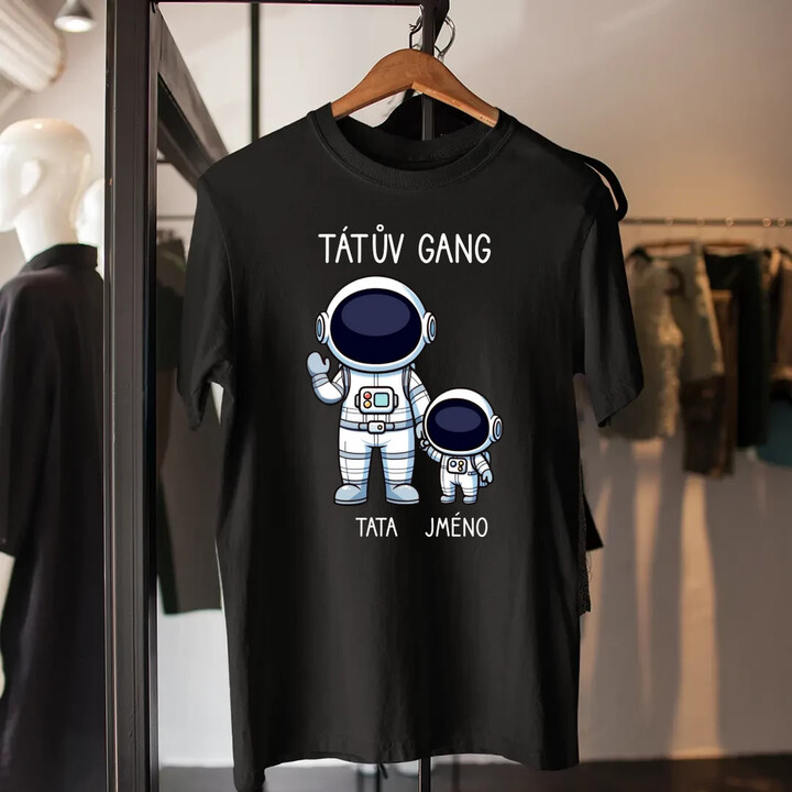 Tátův Gang - jedno dítě - pánské tričko s potiskem - personalizovaný produkt