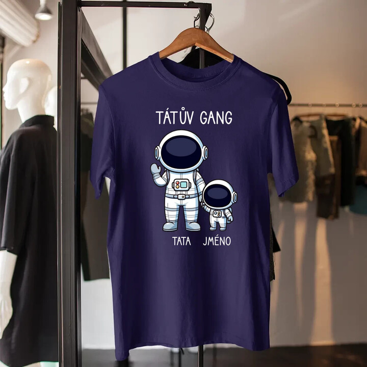 Tátův Gang - jedno dítě - pánské tričko s potiskem - personalizovaný produkt