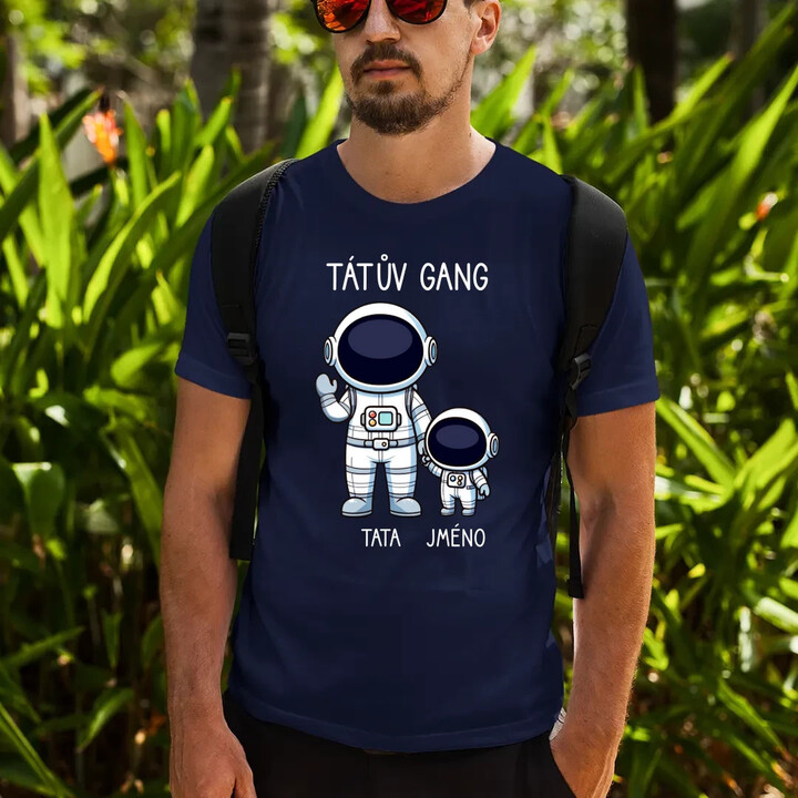 Tátův Gang - jedno dítě - pánské tričko s potiskem - personalizovaný produkt