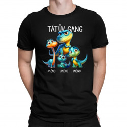 Tátův Gang (dinosauři) - tři děti - pánské tričko s potiskem - personalizovaný produkt