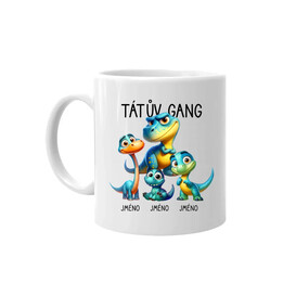 Tátův Gang (dinosauři) - tři děti  - hrnek s potiskem - personalizovaný produkt
