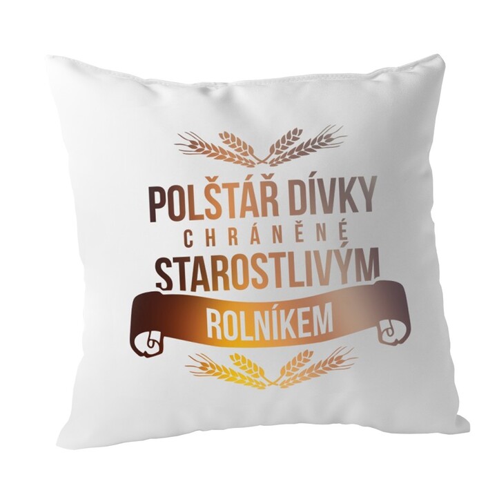 Polštář dívky chráněné starostlivým rolníkem - polštář s potiskem