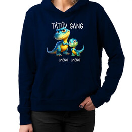 Tátův Gang (dinosauři) - jedno dítě - dámská mikina s potiskem - personalizovaný produkt
