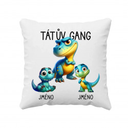 Tátův Gang (dinosauři) - dvě děti - polštář s potiskem - personalizovaný produkt