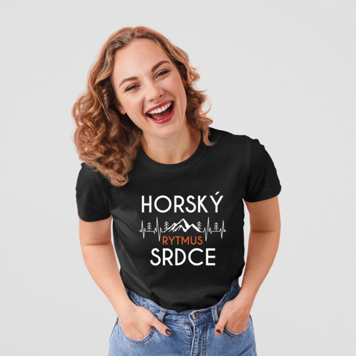 Horský rytmus srdce  - dámské tričko s potiskem
