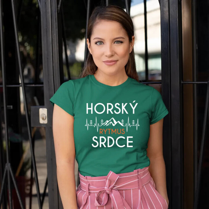 Horský rytmus srdce  - dámské tričko s potiskem