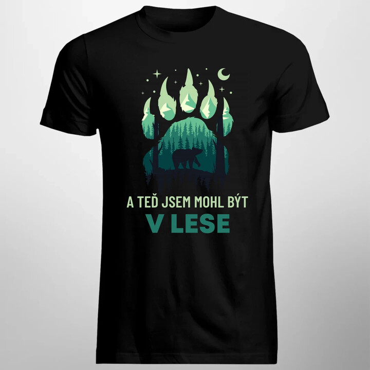 A teď jsem mohl být v lese - pánské tričko s potiskem
