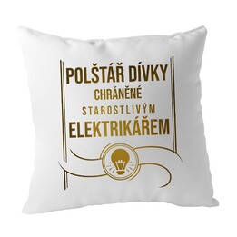 Polštář dívky chráněné starostlivým elektrikářem - polštář