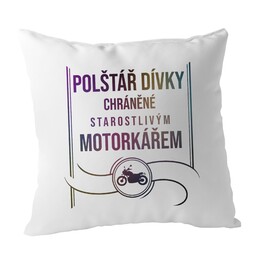 Polštář dívky chráněné starostlivým motorkářem - polštář
