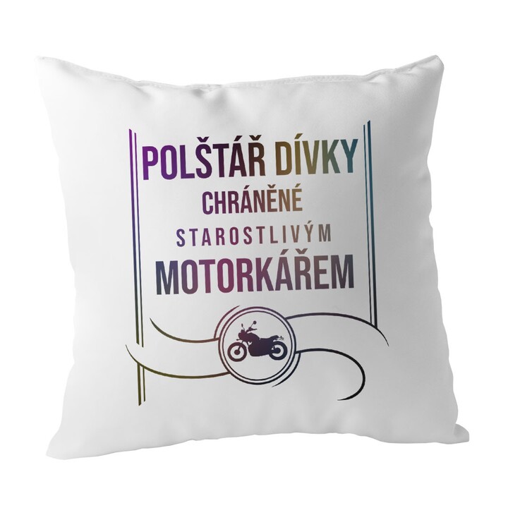Polštář dívky chráněné starostlivým motorkářem - polštář