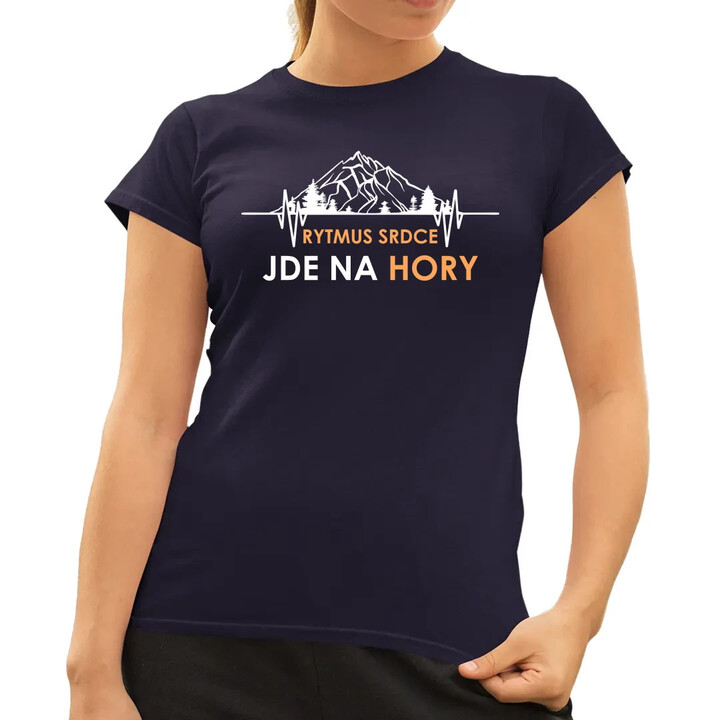 Rytmus srdce jde na hory  - dámské tričko s potiskem