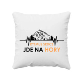 Rytmus srdce jde na hory - polštář s potiskem