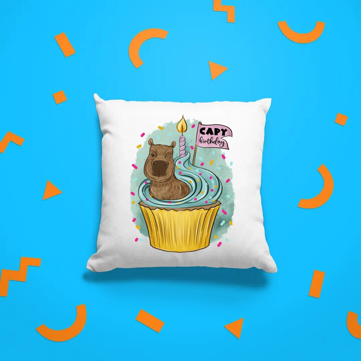 Capybirthday - polštář s potiskem