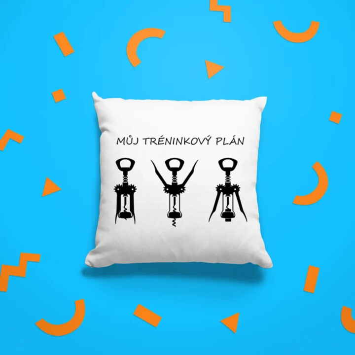 Můj tréninkový plán - polštář s potiskem