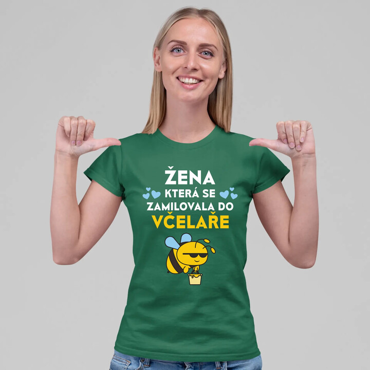 Žena, která se zamilovala do včelaře  - dámské tričko s potiskem