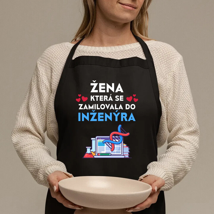 Žena, která se zamilovala do inženýra - zástěra s potiskem