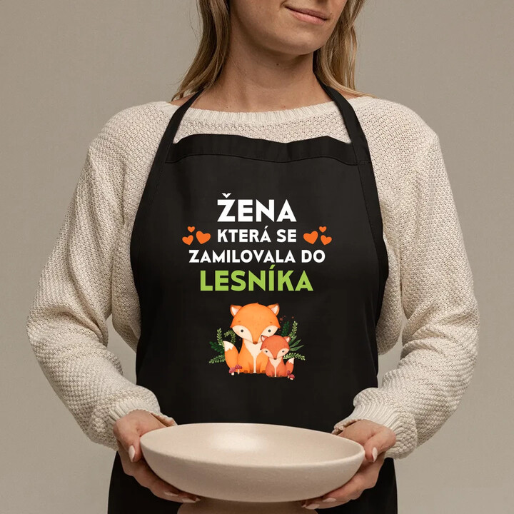 Žena, která se zamilovala do lesníka  - zástěra s potiskem