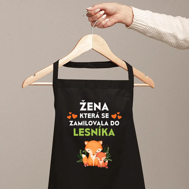 Žena, která se zamilovala do lesníka  - zástěra s potiskem