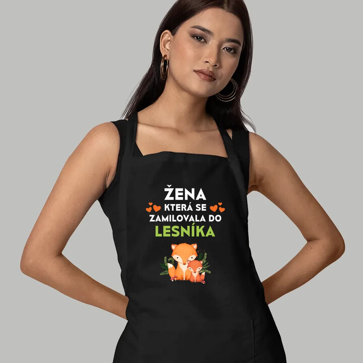 Žena, která se zamilovala do lesníka  - zástěra s potiskem
