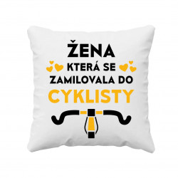 Žena, která se zamilovala do cyklisty - polštář s potiskem