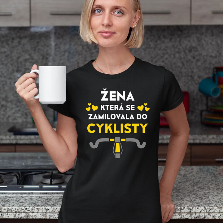 Žena, která se zamilovala do cyklisty  - dámské tričko s potiskem