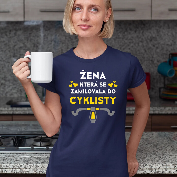 Žena, která se zamilovala do cyklisty  - dámské tričko s potiskem