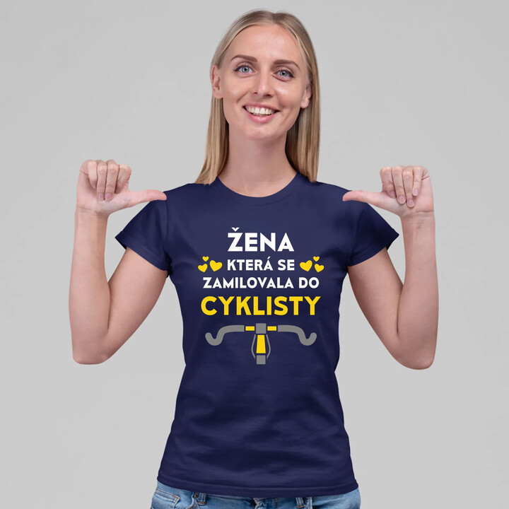 Žena, která se zamilovala do cyklisty  - dámské tričko s potiskem