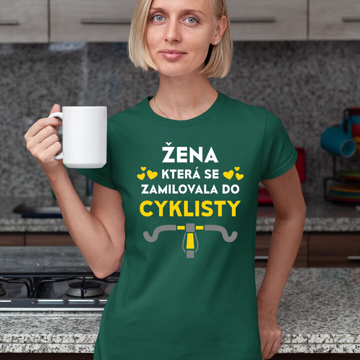 Žena, která se zamilovala do cyklisty  - dámské tričko s potiskem