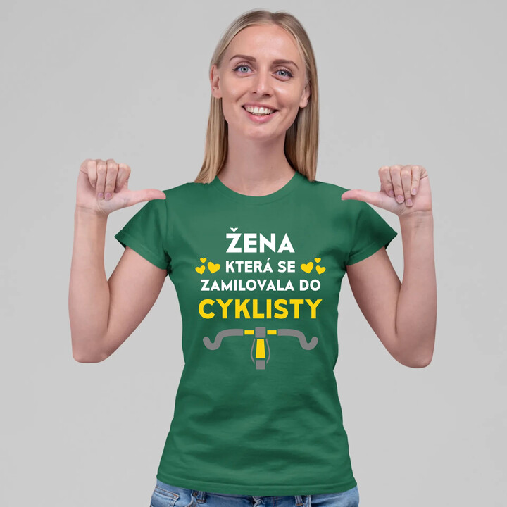 Žena, která se zamilovala do cyklisty  - dámské tričko s potiskem