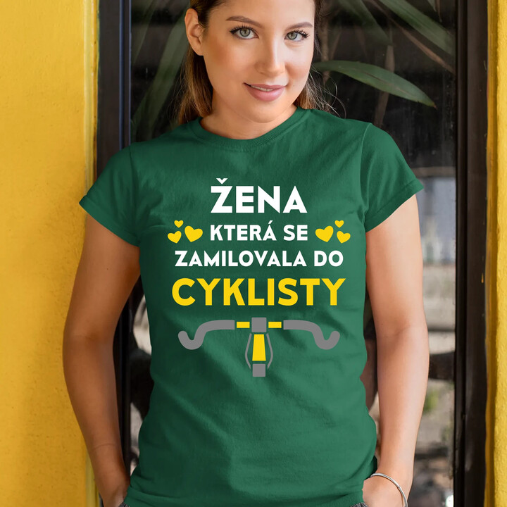 Žena, která se zamilovala do cyklisty  - dámské tričko s potiskem