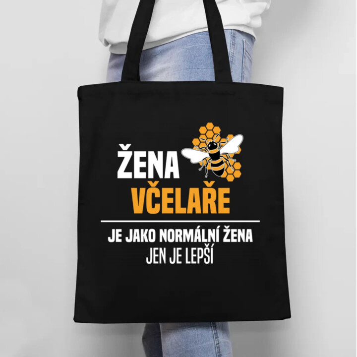 Žena včelaře je jako normální žena, jen je lepší  - taška s potiskem