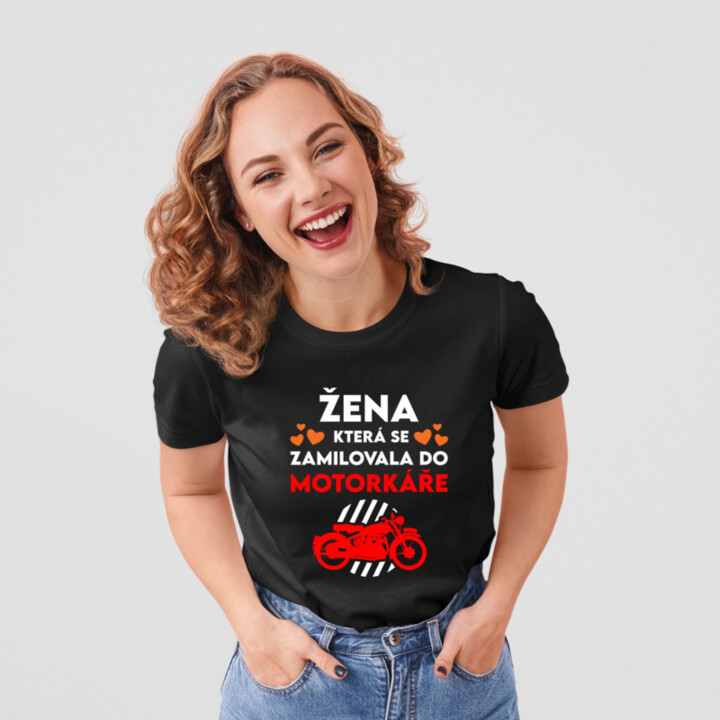 Žena, která se zamilovala do motorkáře  - dámské tričko s potiskem