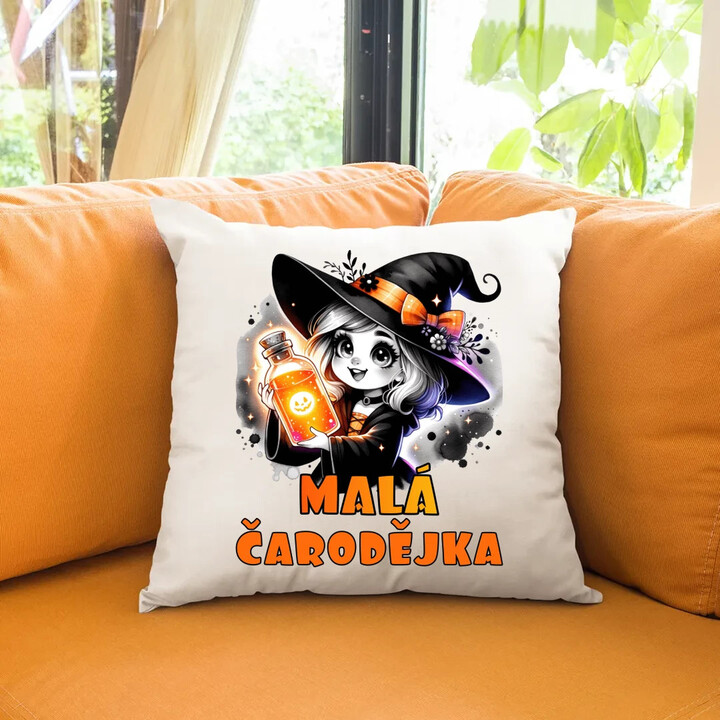 Malá čarodějka - polštář s potiskem