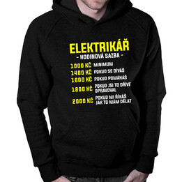 Elektrikář - hodinová sazba - pánská mikina s potiskem