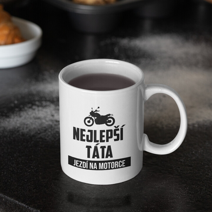 Nejlepší táta jezdí na motorce - hrnek